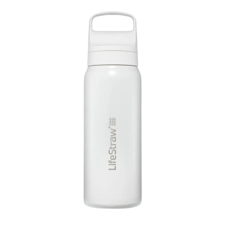 LifeStraw Water Bottle 700 ml / White Go 2.0 Stainless Steel Water Filter Bottle LGV42SWHWW