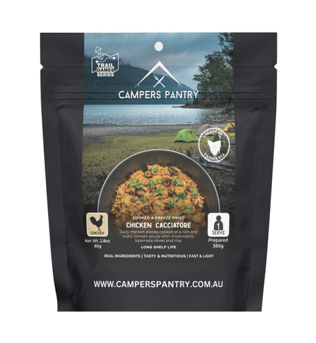 Campers Pantry Dehydrated Meals Single Serve / Chicken Cacciatore Freeze-dried Expedition Meals CPCC8022