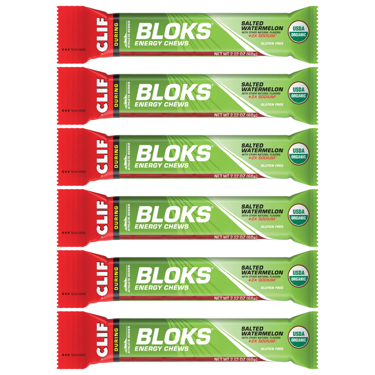 Clif Energy Chews 6 Pack / Salted Watermelon BLOKS Energy Chews CLIF586