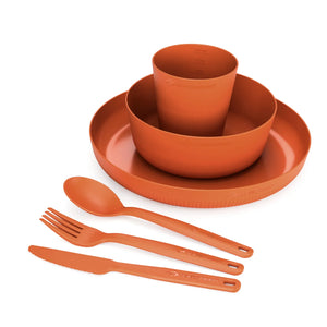 Sea to Summit Dinnerware Set Burnt Orange Camp Dinnerware Set w/ Mesh Sack - [6 Piece] 054304