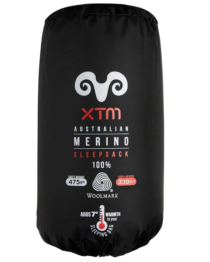 XTM Performance Sleeping Bag Black Dreamliner 170 Merino Wool Sleeping Bag Liner MU043-BLK