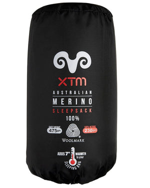 XTM Performance Sleeping Bag Black Dreamliner 170 Merino Wool Sleeping Bag Liner MU043-BLK