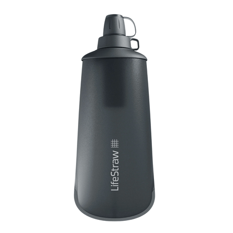 Lifestraw Water Treatment 1 L / Dark Mountain Gray Collapsible Squeeze Bottle With Filter Peak Series